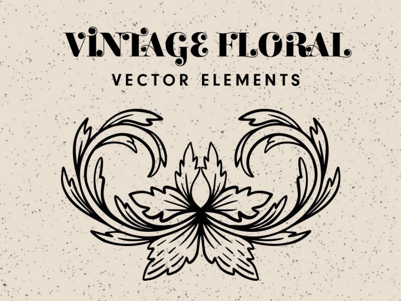 Vintage Floral Decorative Elements