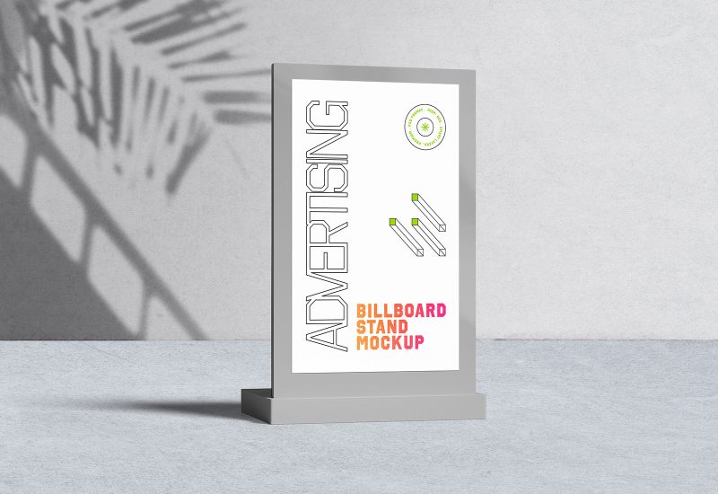 Free billboard display stand mockup