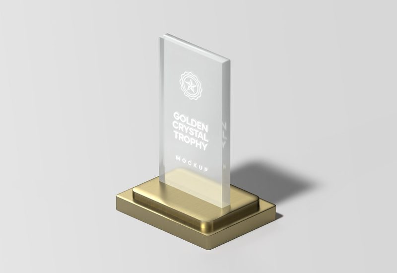 Crystal award trophy mockup