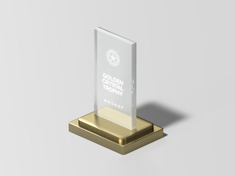 Crystal award trophy mockup