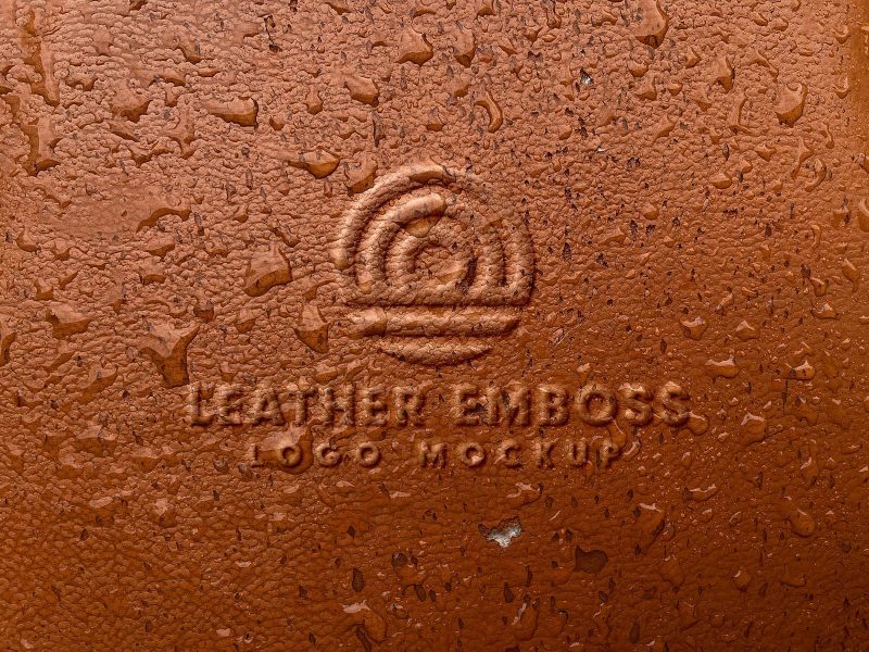 Embossed Leather Logo Mockup Tempalte