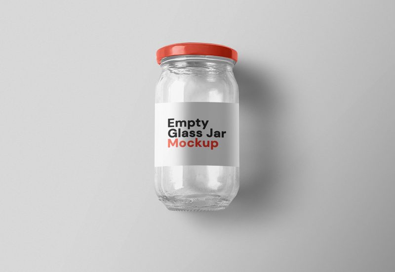 Empty glass jar mockup template