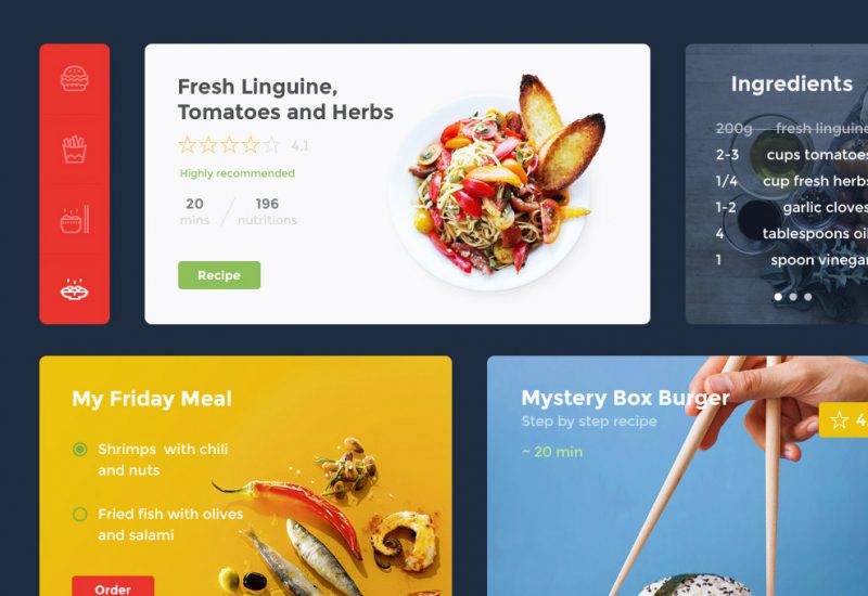 Free PSD UI Kit for Food and Drink