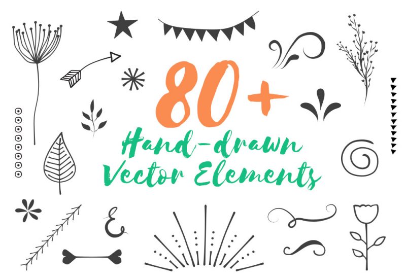 Free 80 Handdrawn Vector Elements