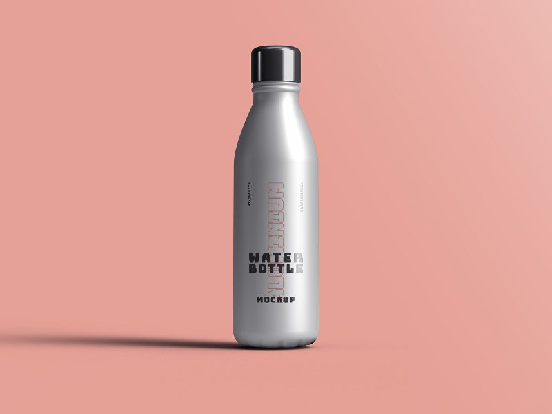 Aluminum Water Bottle Mockup