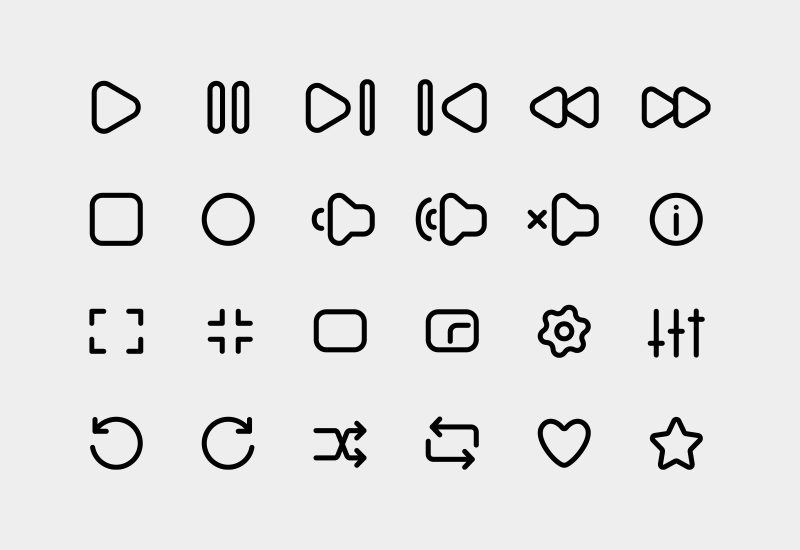 Free media player icons