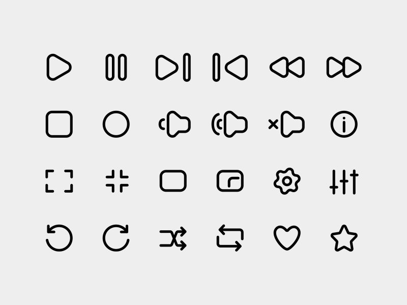Free media player icons
