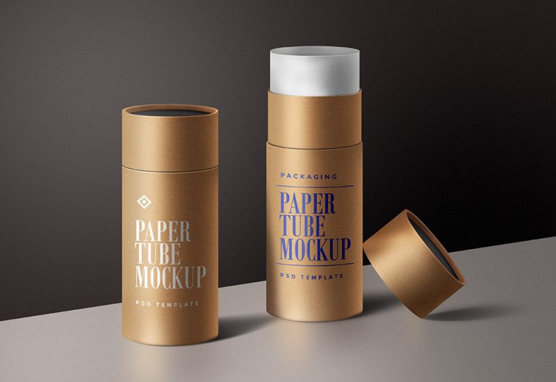 Packaging Paper Tube Mockup PSD