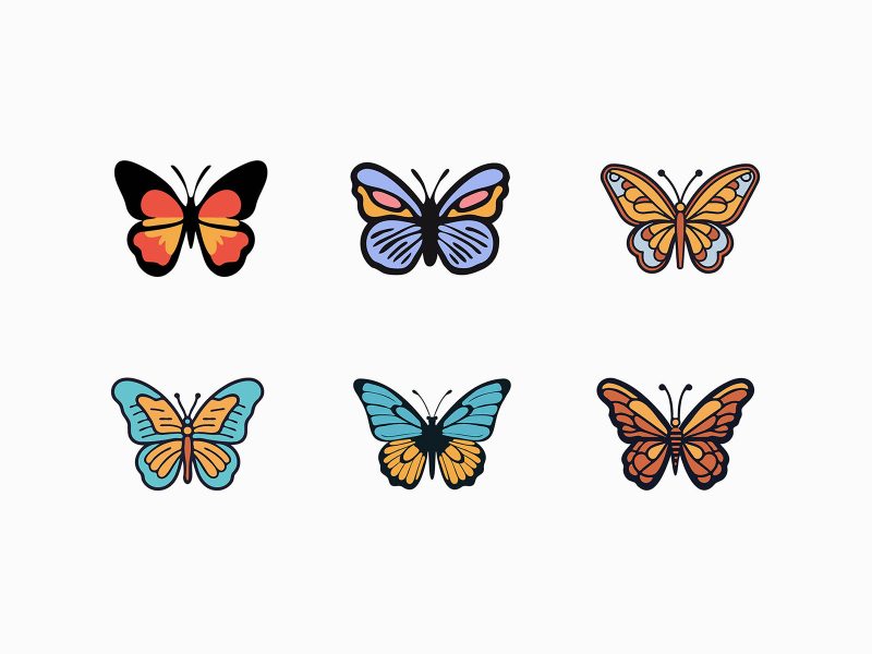 Free vector butterflies collection