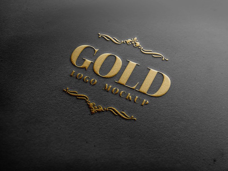 Embossed Gold Foil Logo Mockup