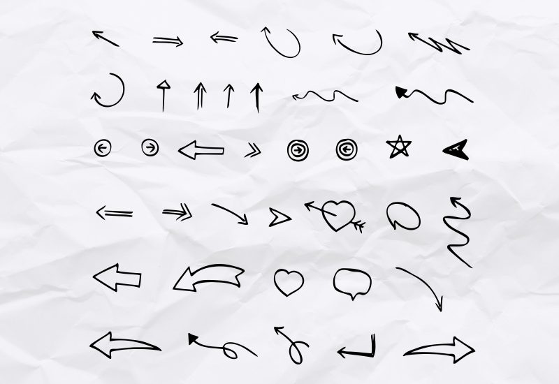 Hand drawn arrows and symbols brushes
