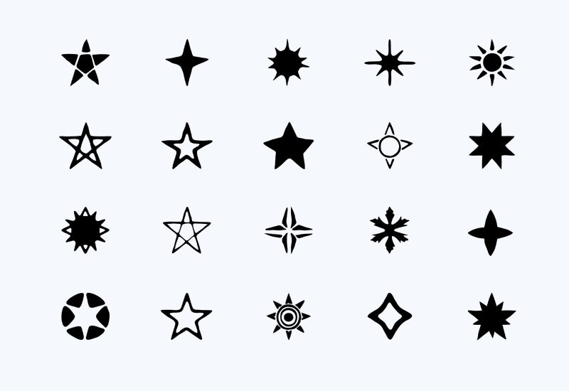 Hand Drawn Style Vector Stars Pack