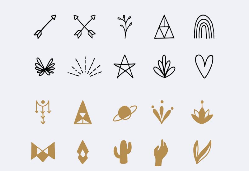 Vector hand drawn symbols