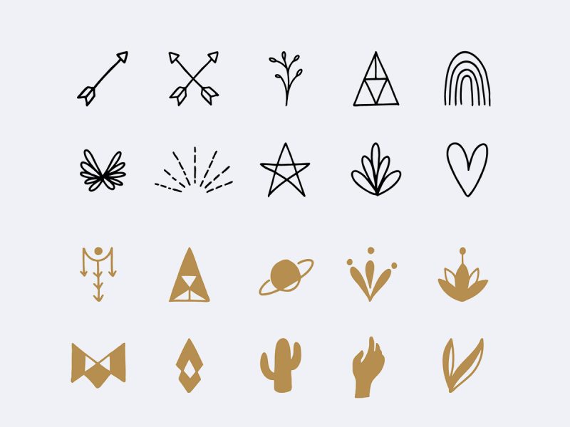 Vector hand drawn symbols