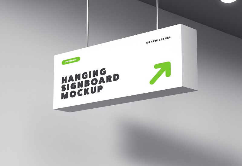 Hanging signboard mockup