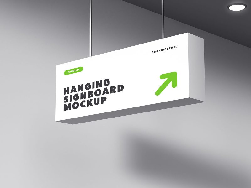 Hanging signboard mockup