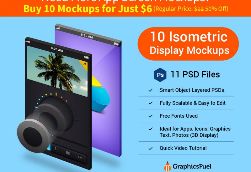 Isometric 3D Display Mockup