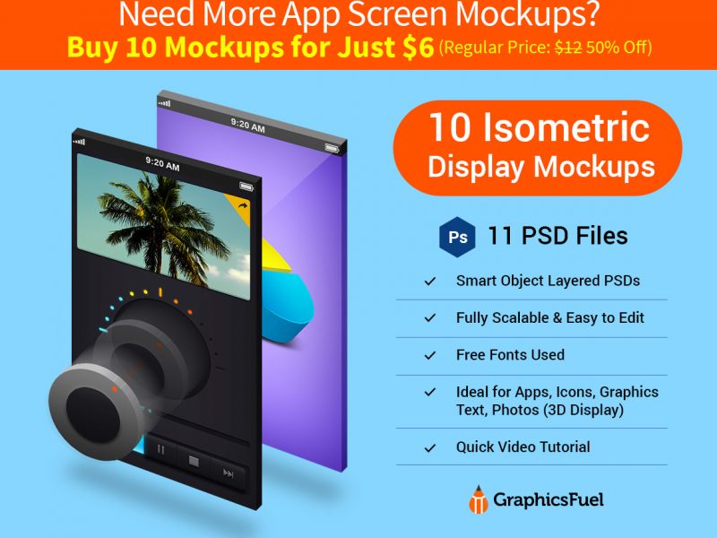 Isometric 3D Display Mockup