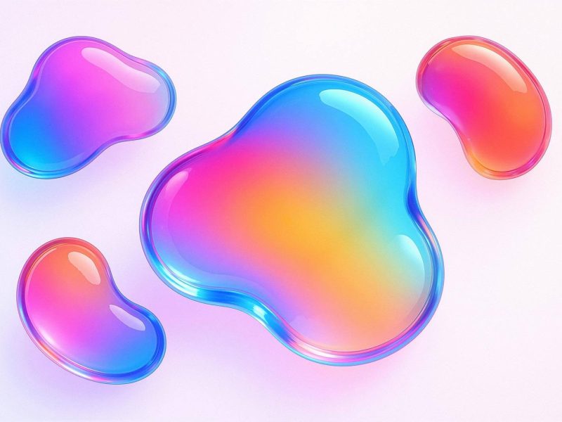 Vibrant liquid gradient blobs with smooth abstract shapes and colorful transitions