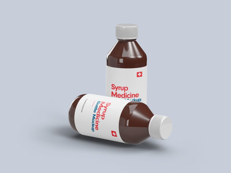 Syrup bottle mockup