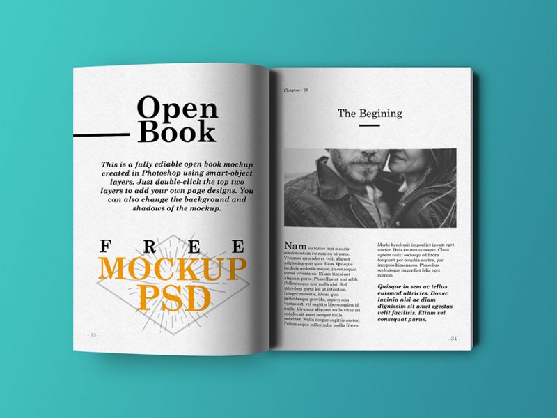 Open Book Mockup PSD