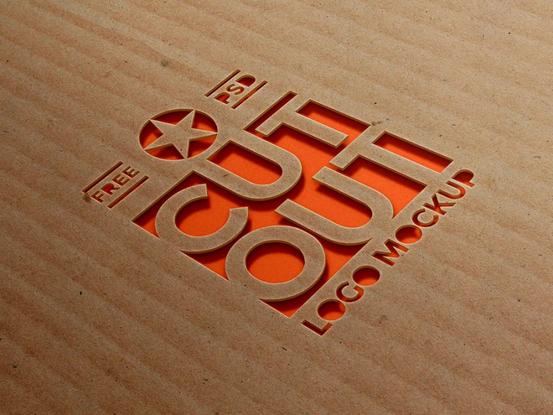 Cardboard Cutout Logo Mockup