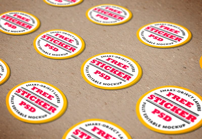 Free Stickers Mockup PSD