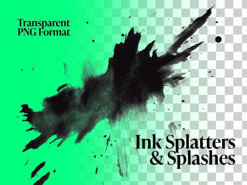 Transparent PNG ink splatter and splashes