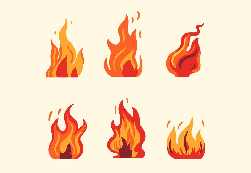 Vector flame elements