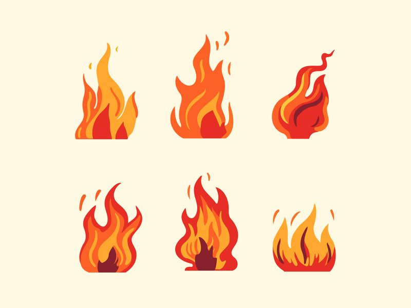 Vector flame elements
