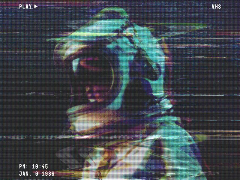 VHS screen glitch photo effect