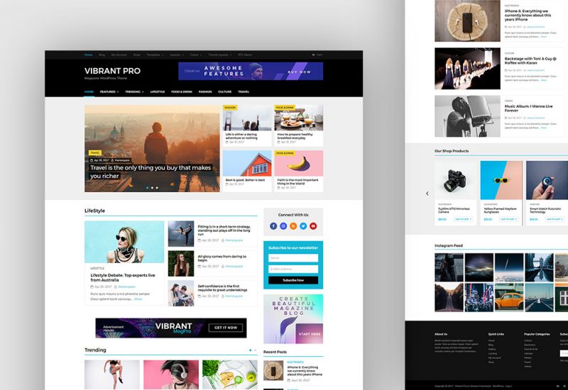 Vibrant Pro Magazine WP Theme