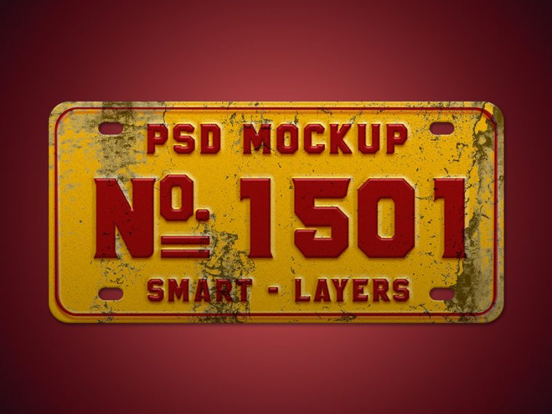 Vintage Number Plate Mockup